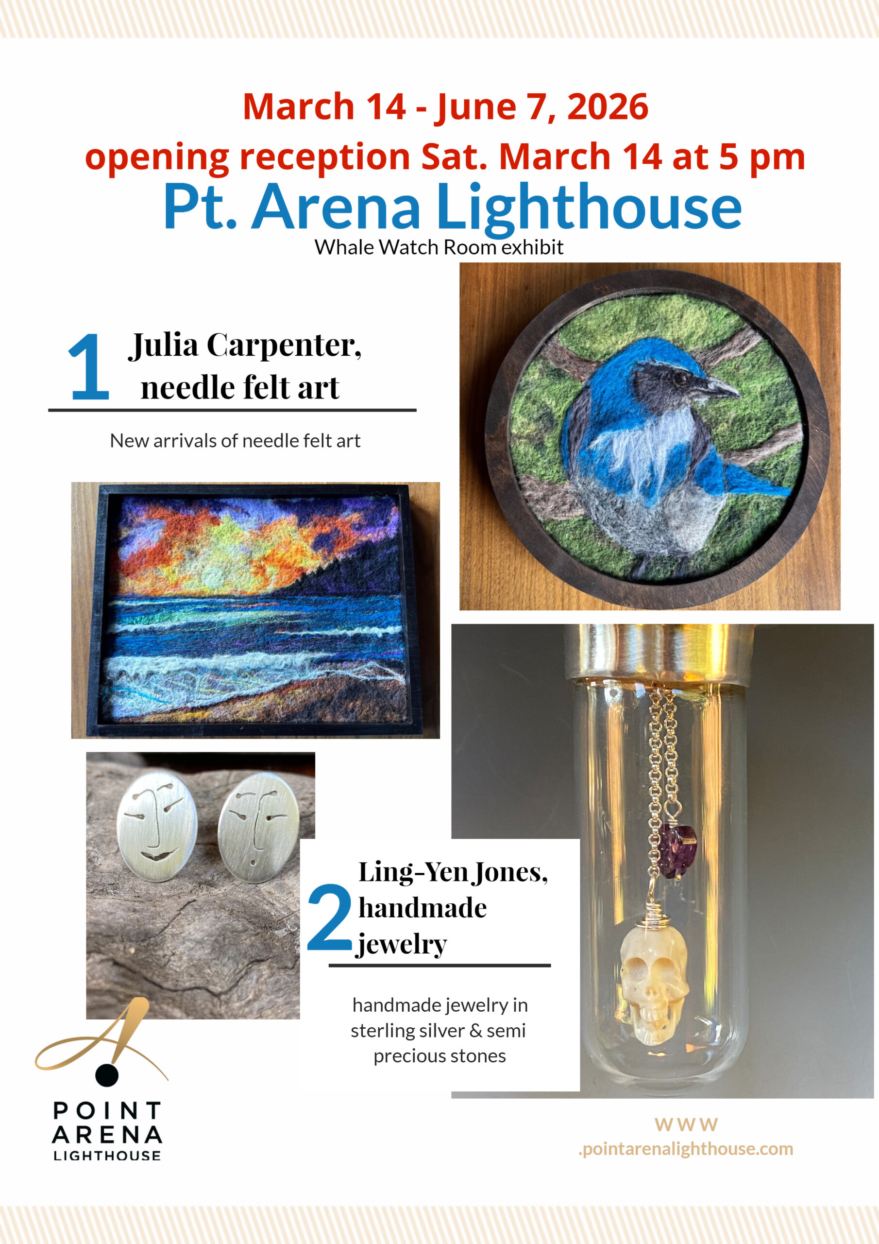 Julia Carpenter, needle felt art & LIng-Yen Jones, jewelry