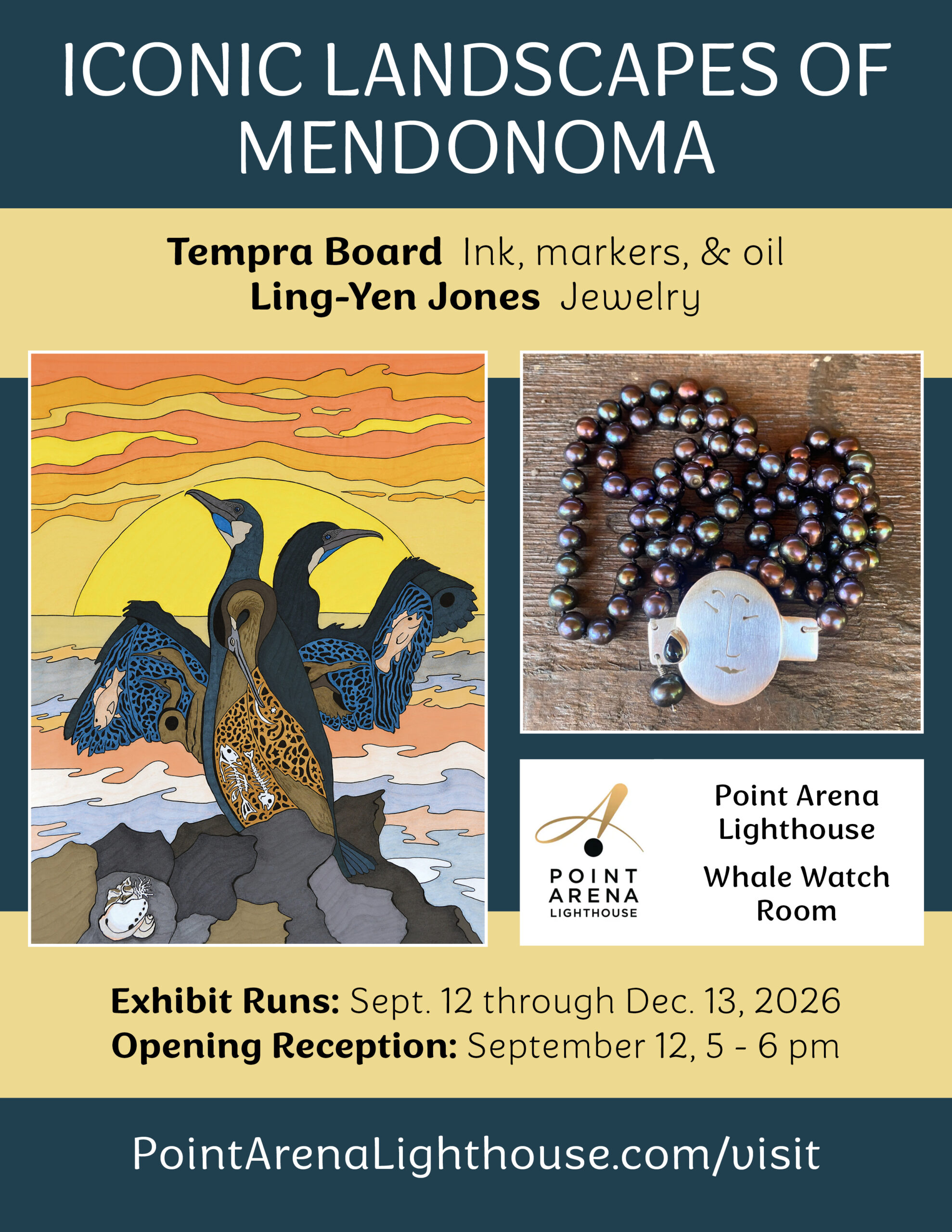 Tempra Board & Ling-Yen Jones Exhibiting at the Whale Watch Room at the Point Arena Lighthouse